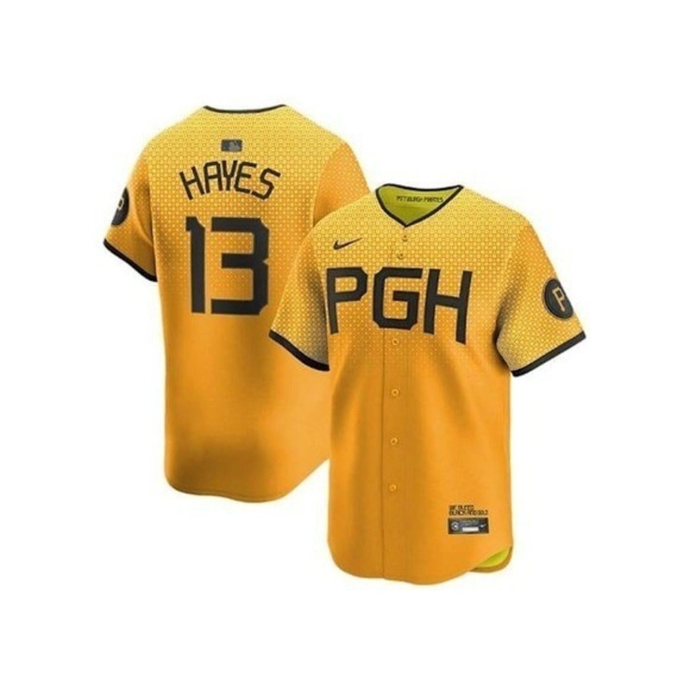 Pittsburgh Pirates Gold Yellow Nike PGH Hayes 13 Baseball Jersey Men's XL NWT